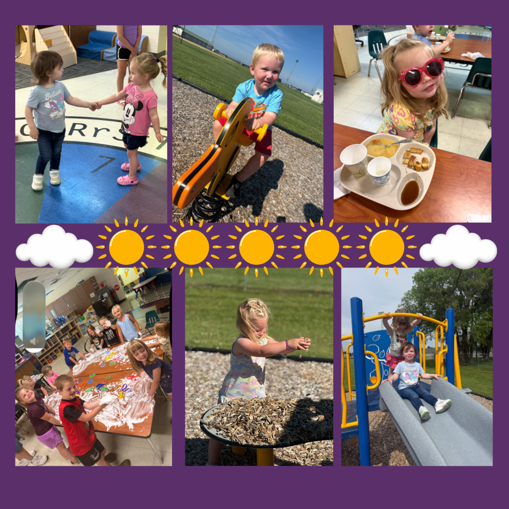 a graphic with pictures of students playing outside. 