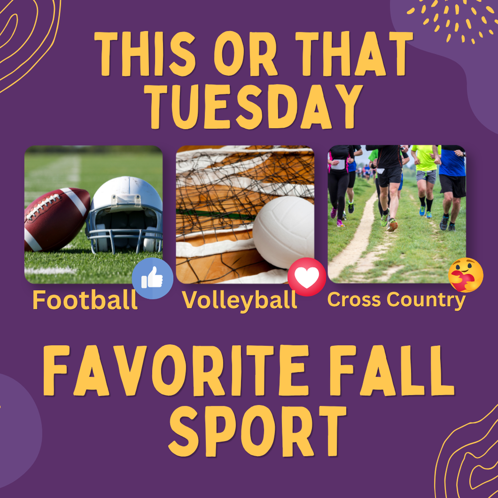 A poll about what sport is your favorite. Football, Volleyball, or Cross Country 
