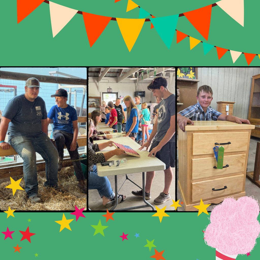 Polk County Fair Pictures showing students showing their animals and showing off their projects at the fair.