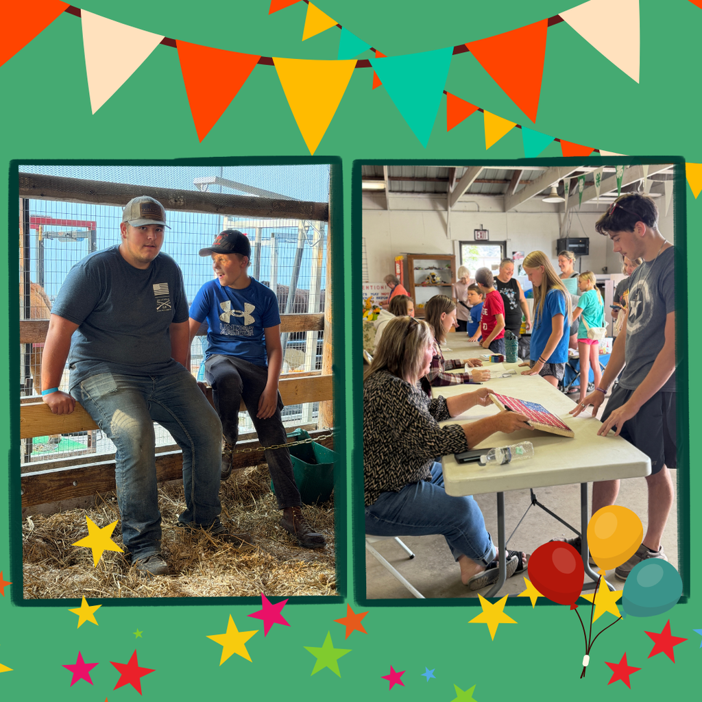 Polk County Fair Pictures showing students showing their animals and showing off their projects at the fair.