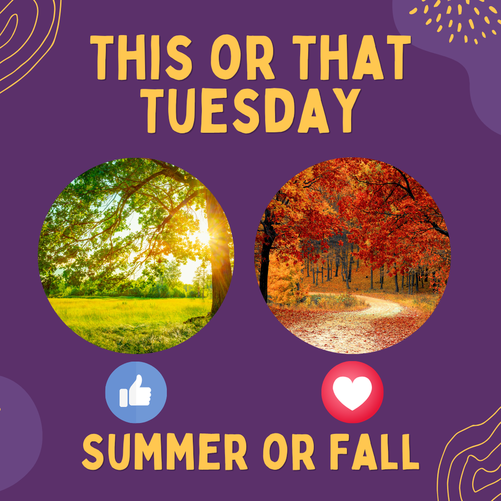 This or That Tuesday A Picture of a summer day and a Fall day with places to vote.