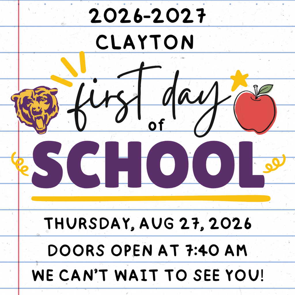 First day of School Thursday Aug 27th 2026