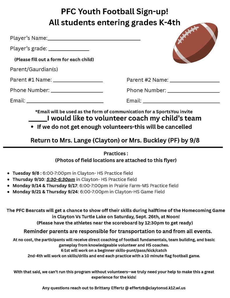 PFC Youth Football Sign-Up