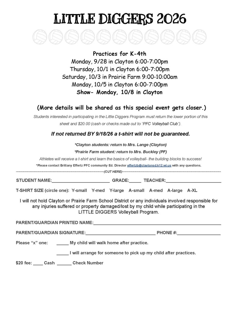 Little Diggers Flyer 2026 Sign Up Flyer