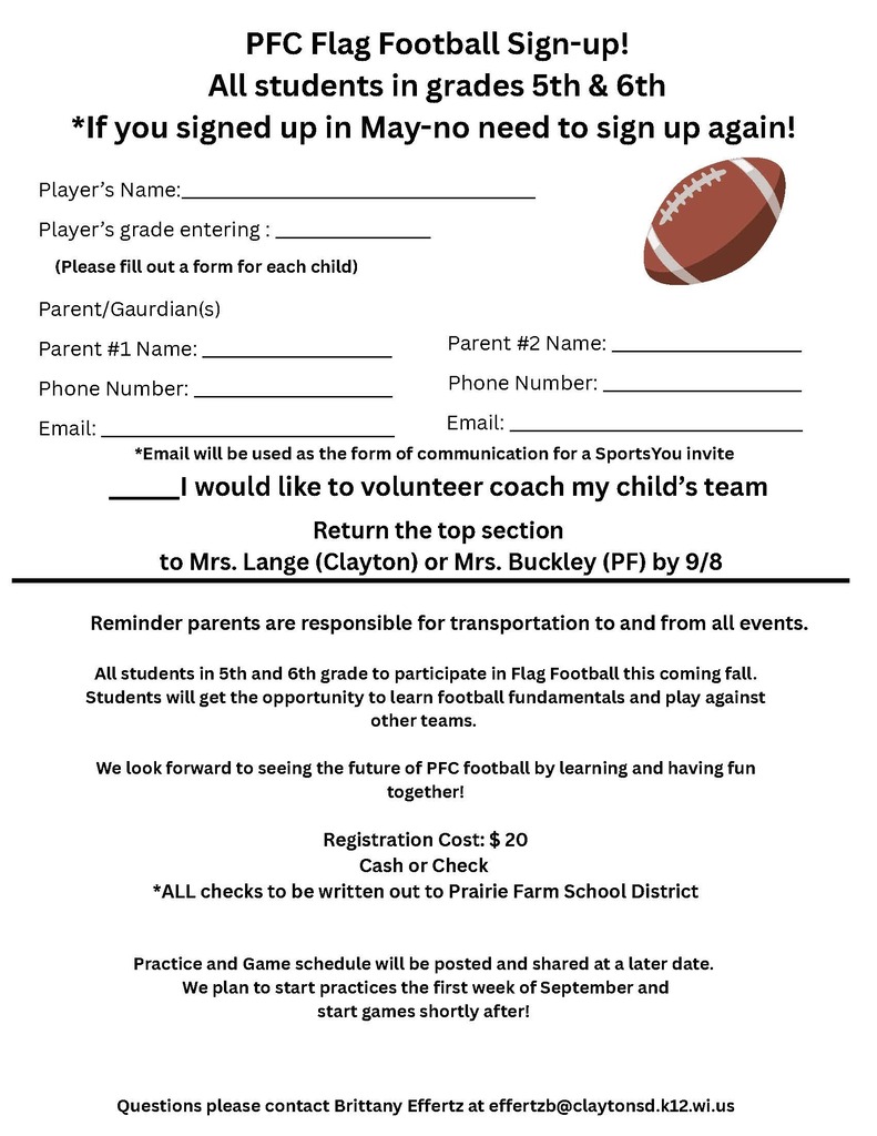 PFC Flag Football Sign-Up