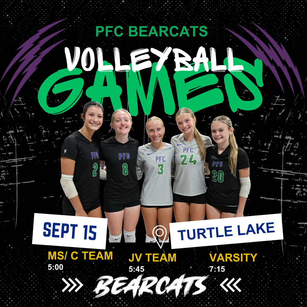 PFC Bearcats Volleyball Games September 15th