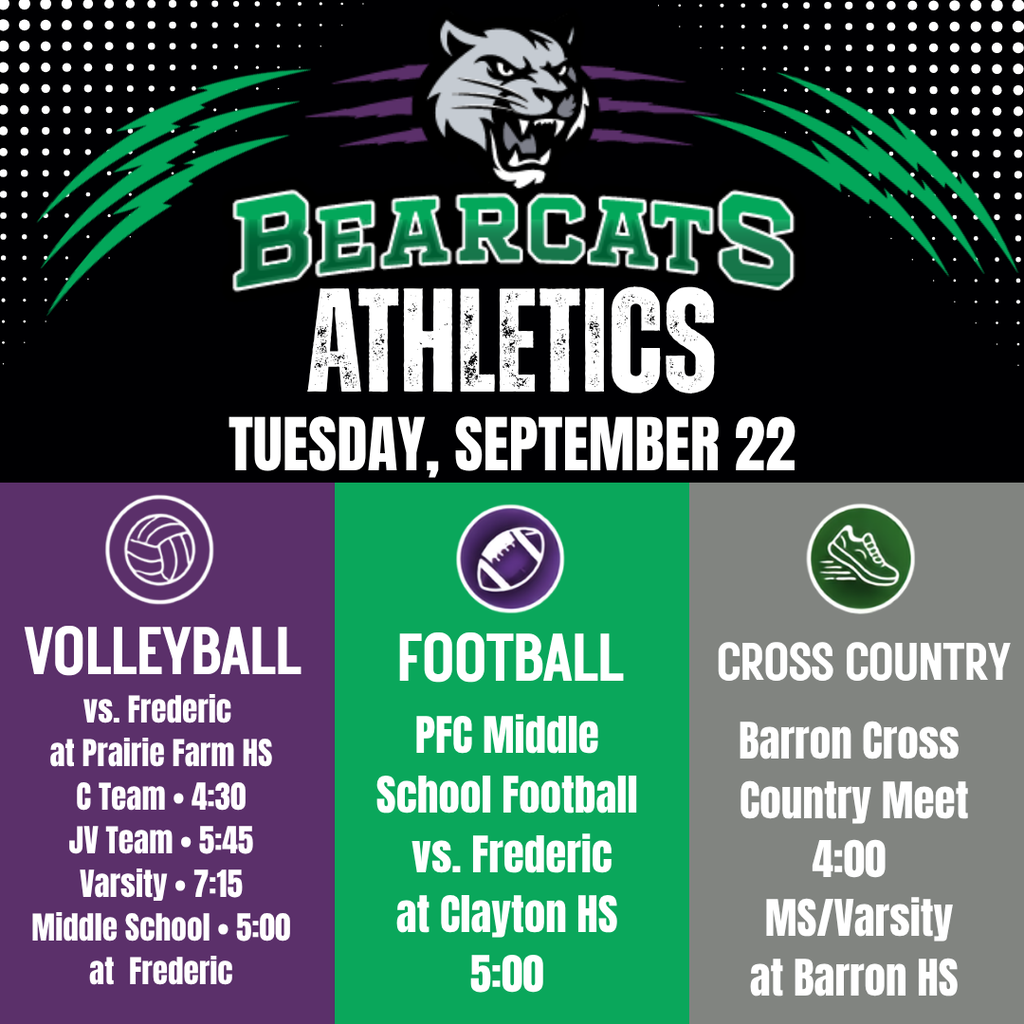 Bearcats Athletics Tuesday September 22