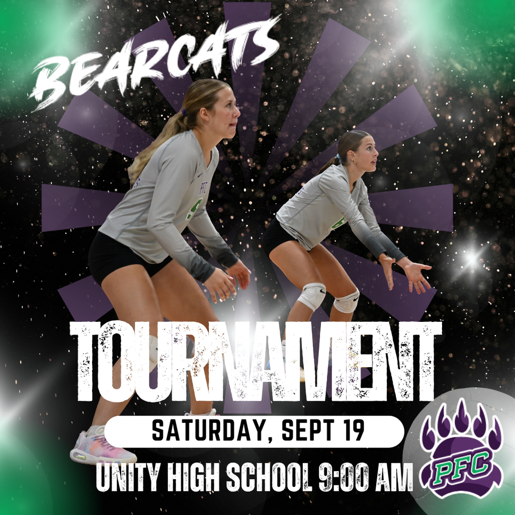 Bearcats Tournament Saturday Sept 19 Unity High School 9:00 AM