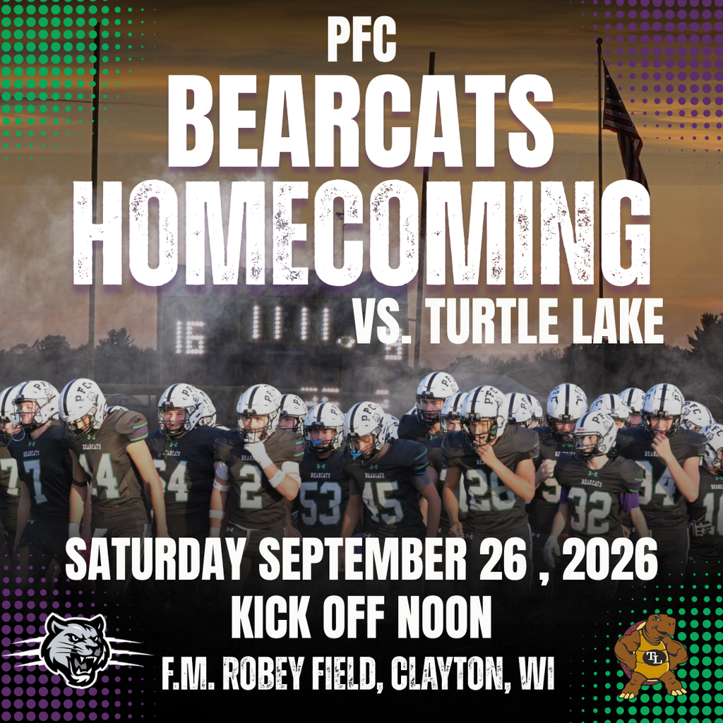 Homecoming Game Graphic Saturday September 26 at Noon in Clayton