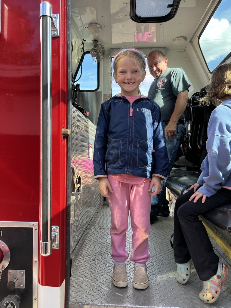 Fire Safety Week Photos showing students learning about fire safety