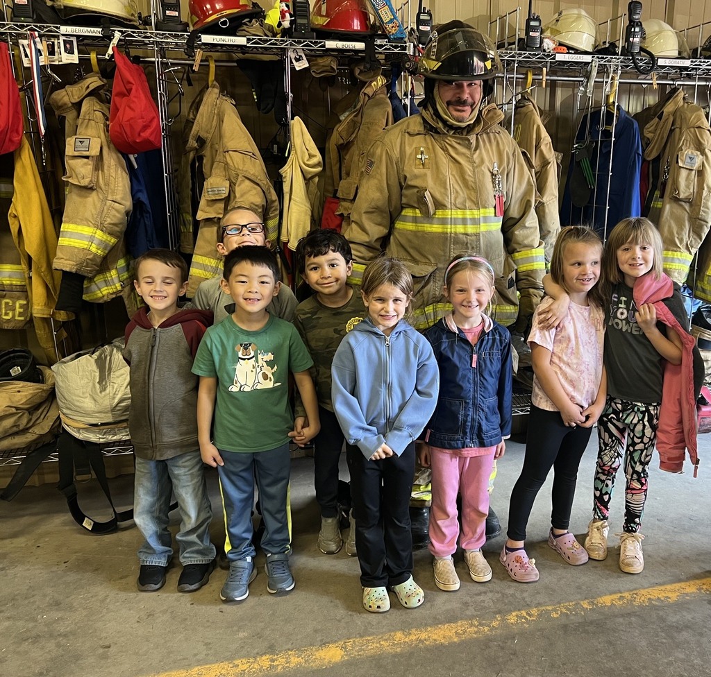 Fire Safety Week Photos showing students learning about fire safety