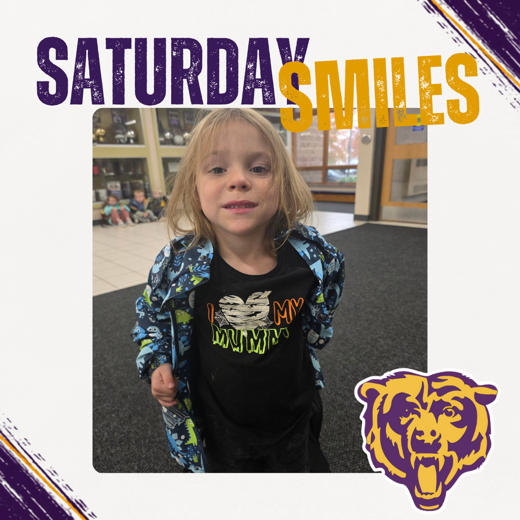 Saturday Smiles Post with a student smiling IN A HALLOWEEN SHIRT