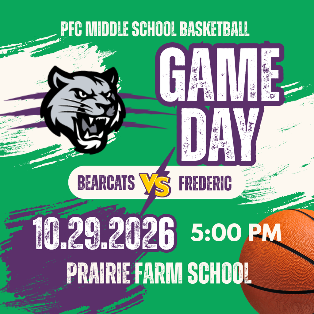 PFC Middle School Game Day! 10.29.26 5:00 Pm at Prairie Farm