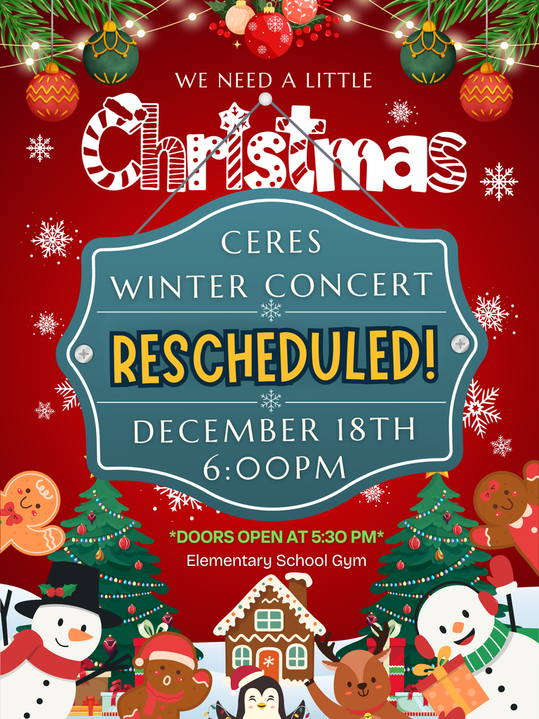 Elementary School Winter Concert Rescheduled to Dec. 18