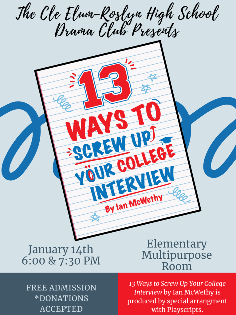 CERHS Drama Production, Jan. 14th!