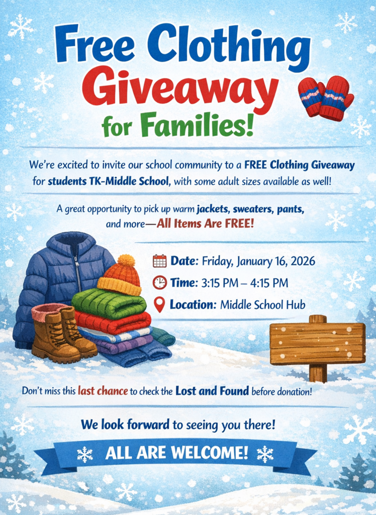 Free Clothing Giveaway for Families Jan. 16