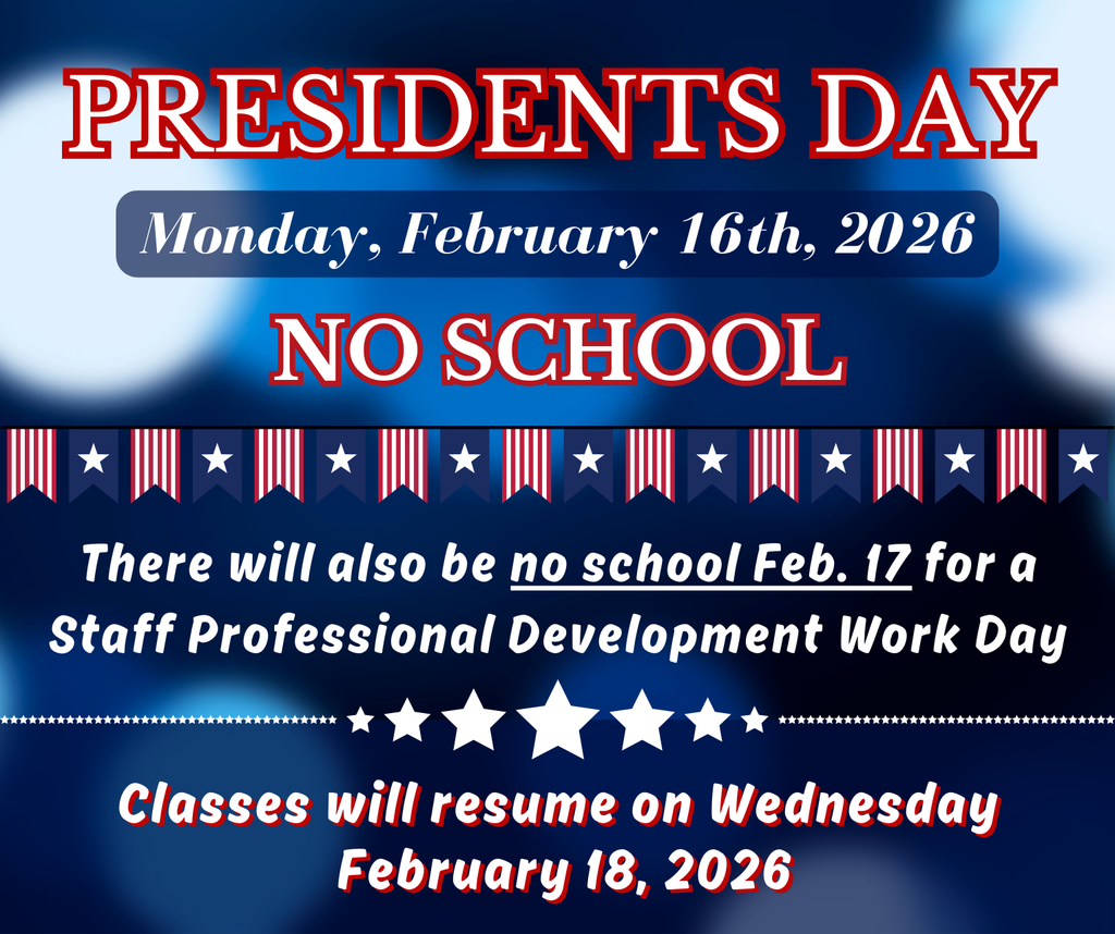 No School Feb. 16-17, 2026