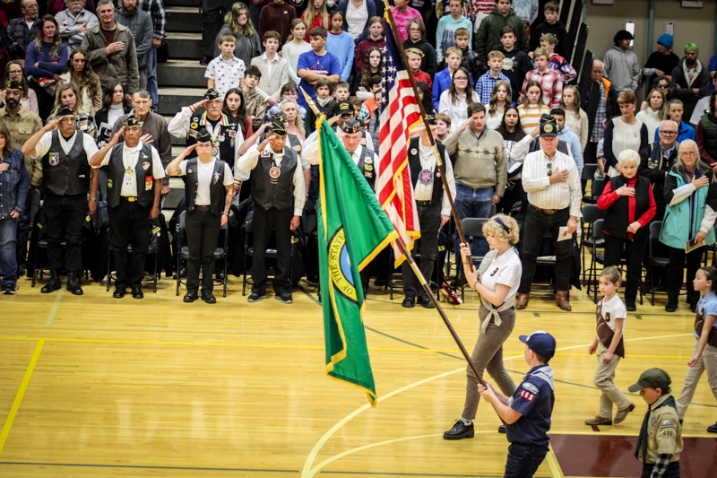 Veterans Day Assembly Flags