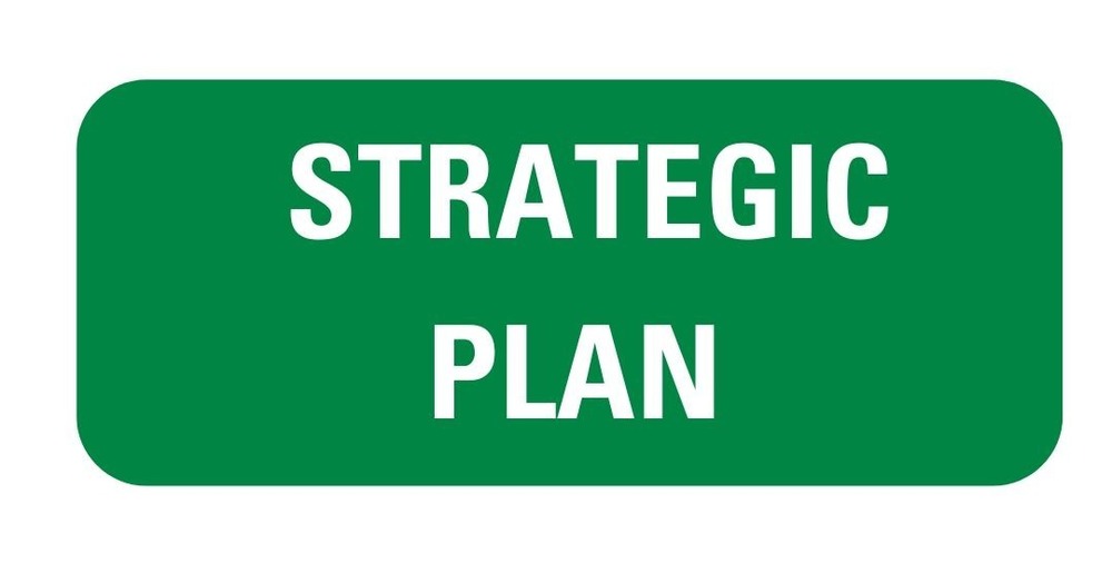strategic plan white text on green background