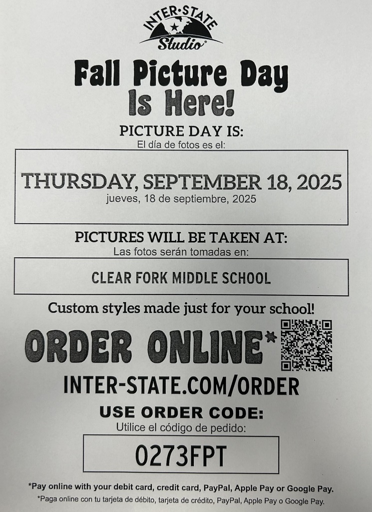 Middle School Fall Picture Day/Retakes 2025!