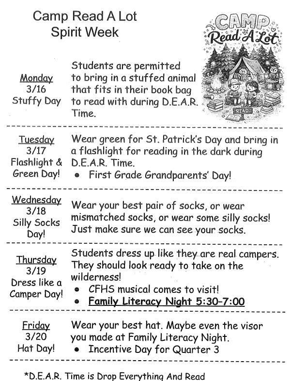 Cam Read A Lot Spirit Week