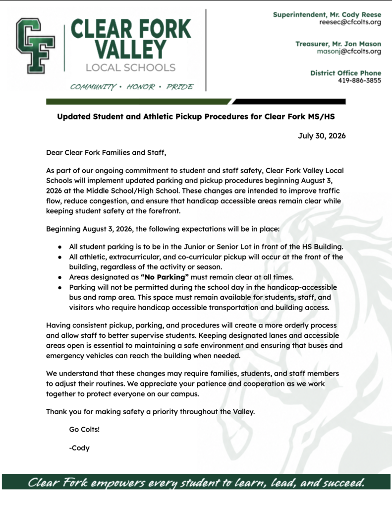 CF MS/HS Parking Letter