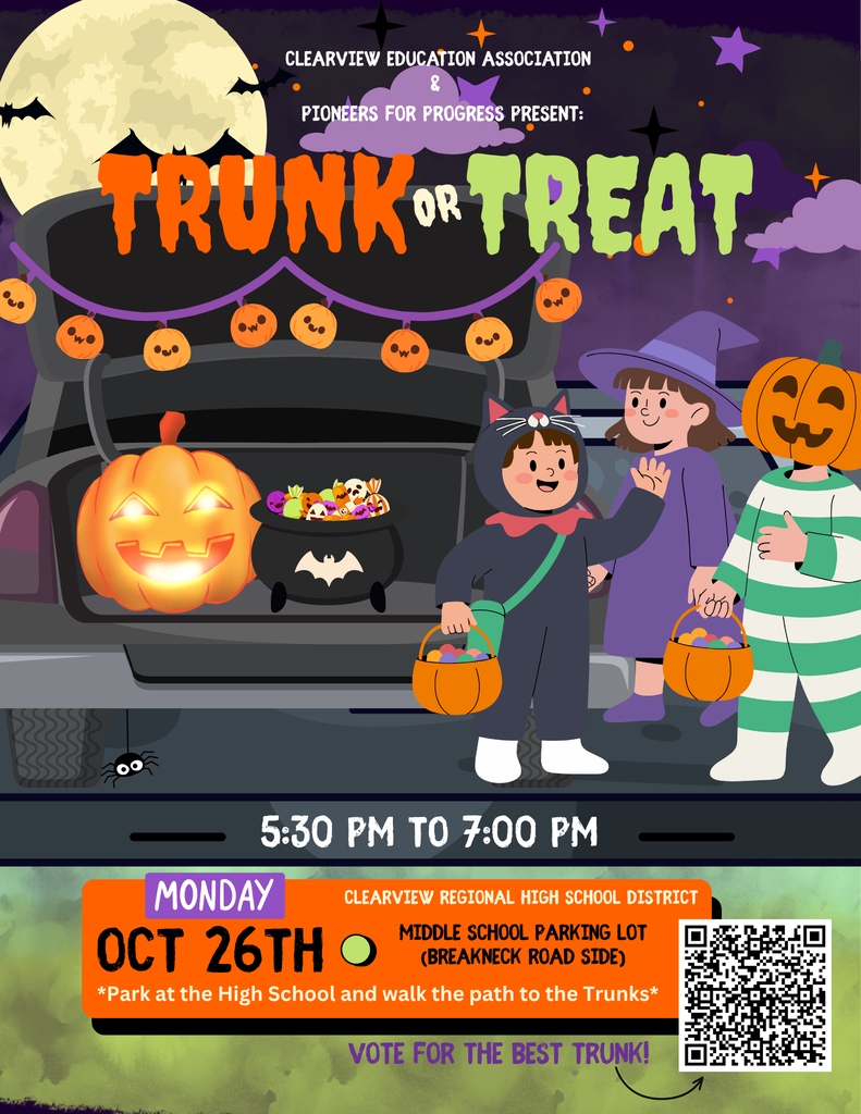 Clearview Middle School Trunk or Treat October 26th @ 5:30p