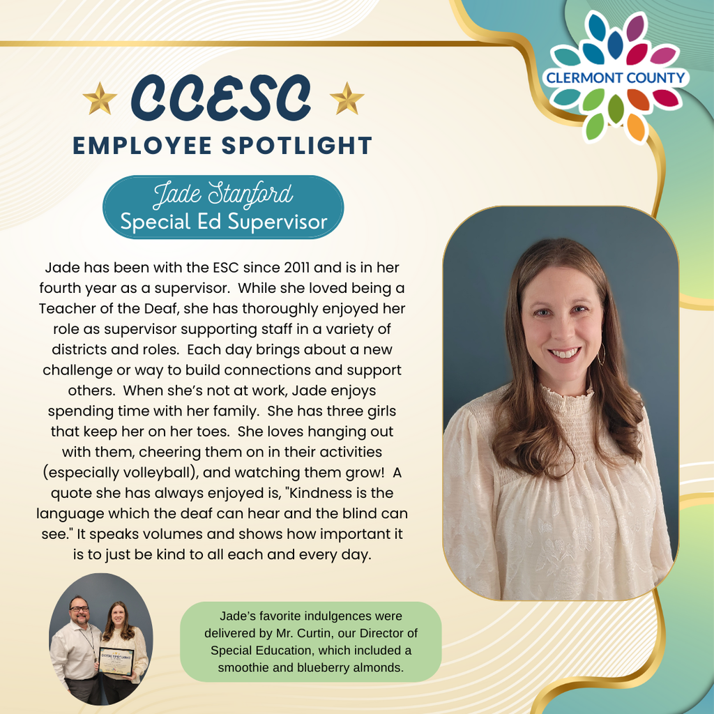 Jade Stanford is our CCESC Spotlight of the Week!