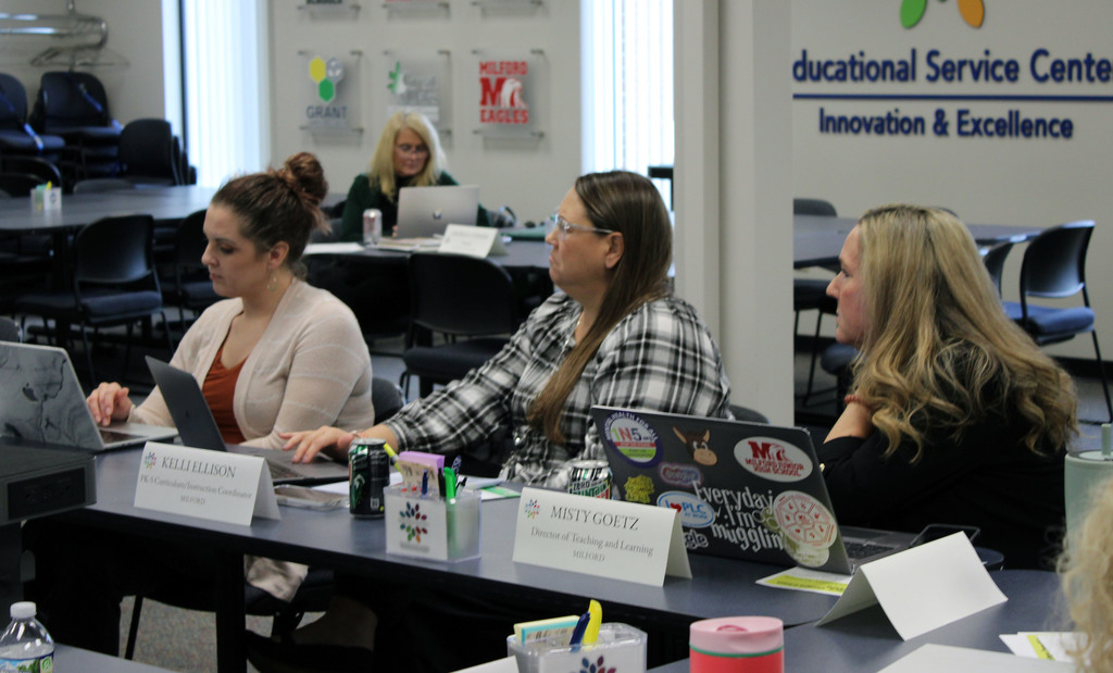 Representatives from different Clermont schools listening to presentations during the Curriculum Connections meeting.