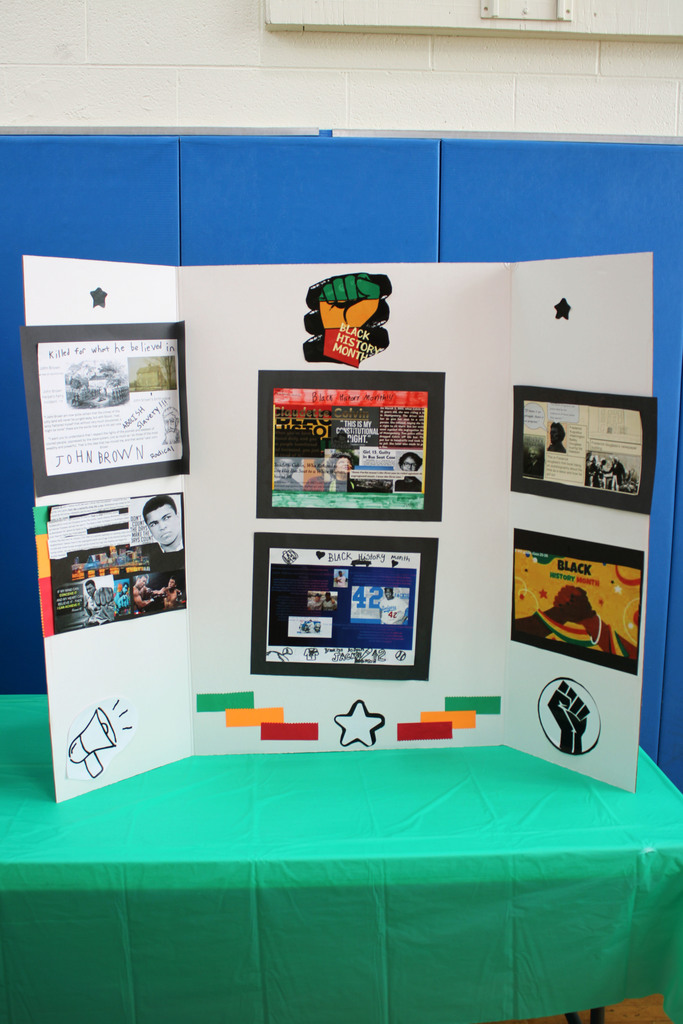 Trifold displaying important people in African American history for Black History Month