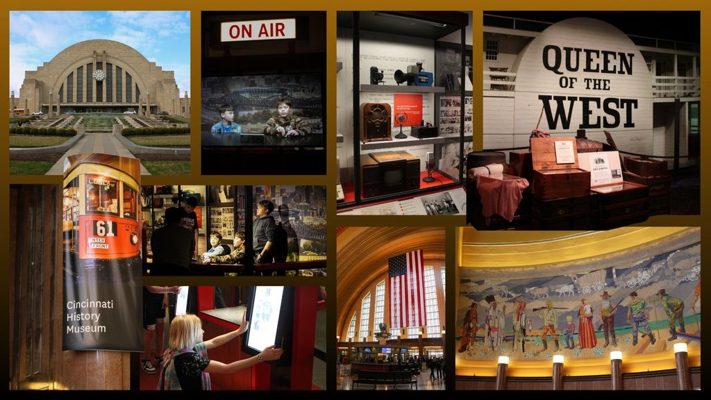 Cincinnati History Museum collage with students.