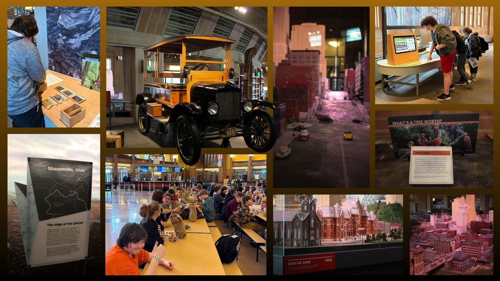 Cincinnati History Museum collage with students.