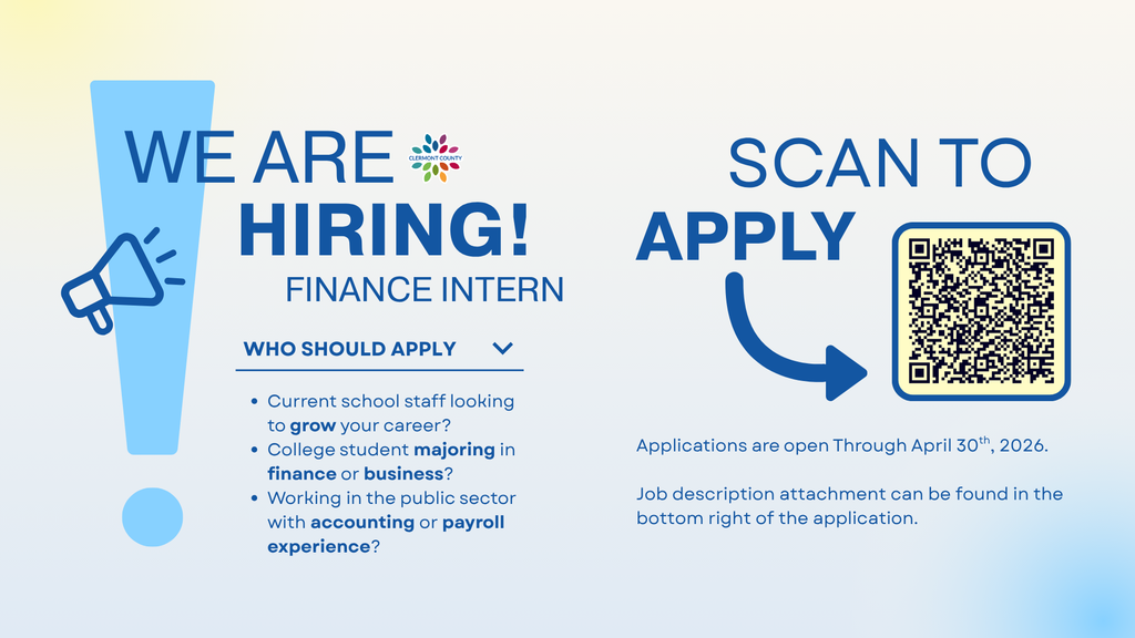 Looking for a Finance Intern, applications close April 30th, 2026.