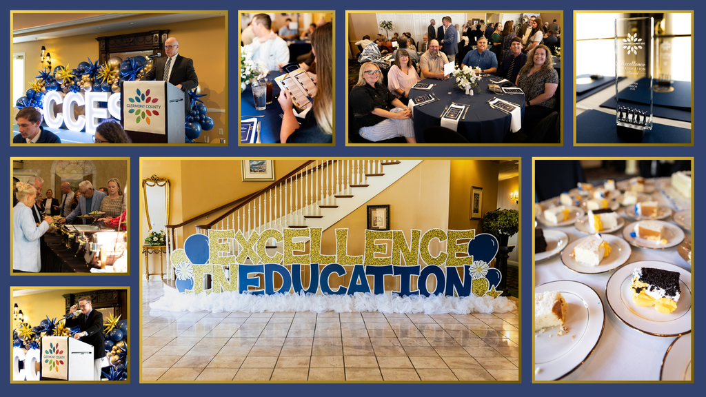 Celebration of Excellence in Education award dinner party collage.