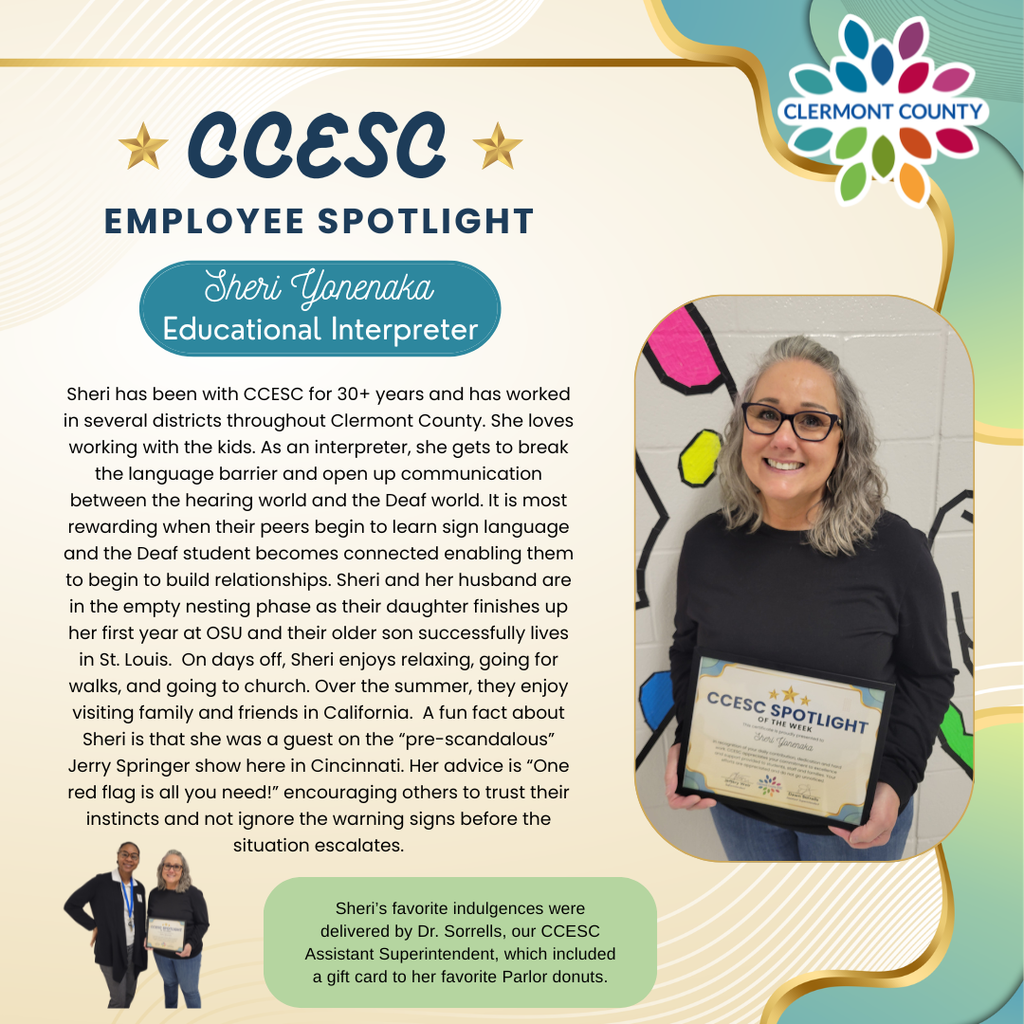 Sheri Yonenaka is our CCESC Spotlight of the week!