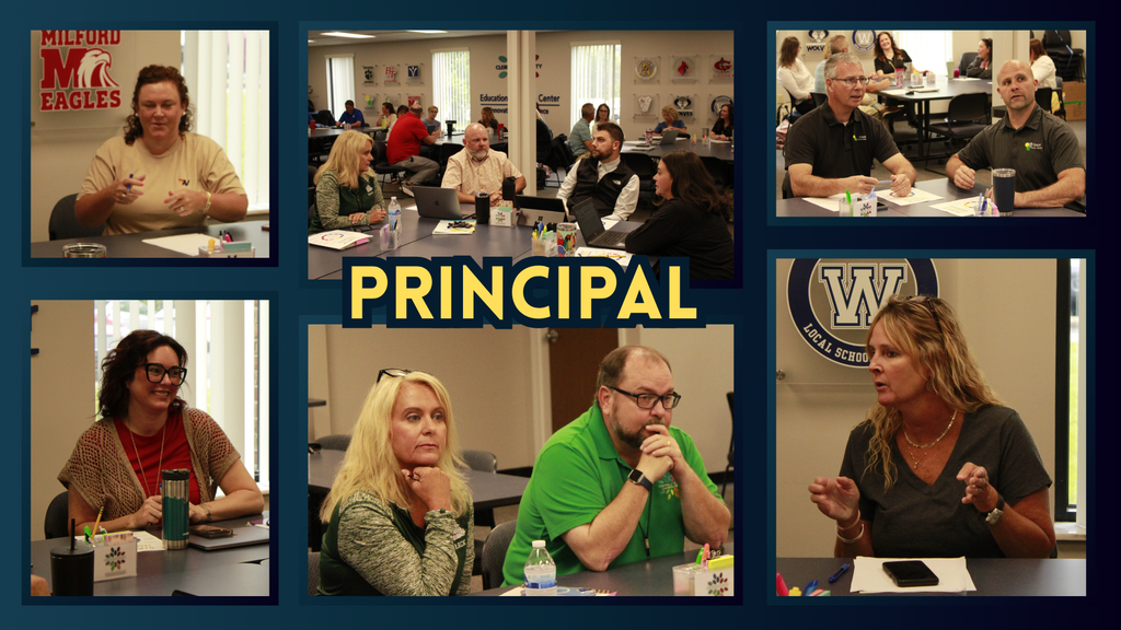 Principal Leadership Collaborative meeting collage.