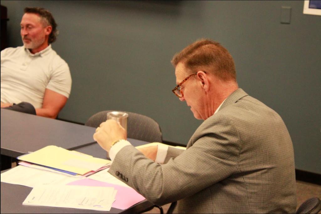 Clermont County Educational Services Center Superintendent/CEO Jeffery Weir leads the monthly superintendents meeting on 8/27/26.