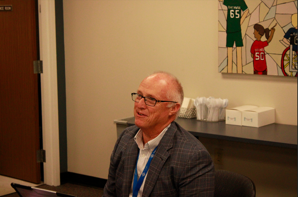 Clermont County ESC Leadership and Customer Liaison Mr. Darrell Edwards speaks during the Curriculum Connections meeting on 9/17/26.