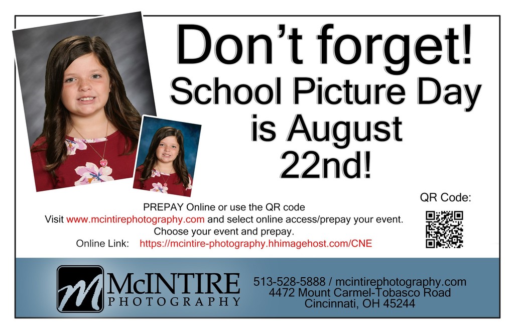 Picture Day Prepay available at https://mcintire-photography.hhimagehost.com/V2/Home/Organization/CNE