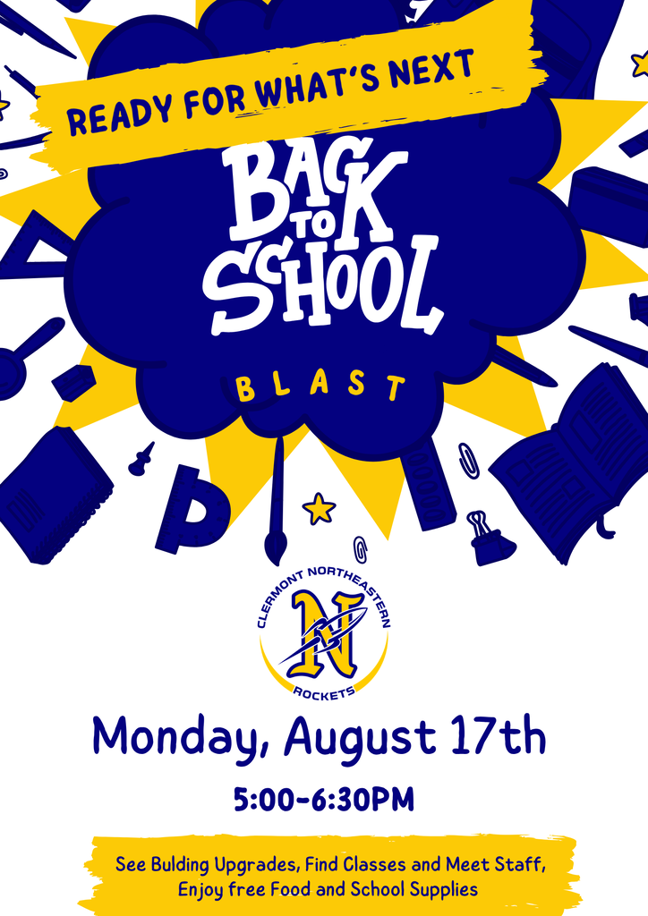 Back to school blast flyer open house August 17th from 5:00- 6:30 pm