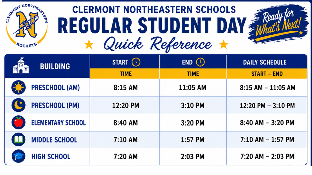 school day quick reference