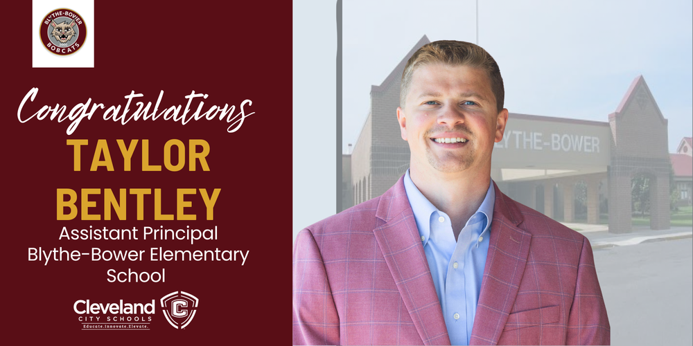 Cleveland City Schools Names Taylor Bentley as Assistant Principal of Blythe-Bower Elementary School Cleveland City Schools is proud to announce that Taylor Bentley has been named the new Assistant Principal of Blythe-Bower Elementary School. Bentley brings a strong background in education, leadership, and student support to his new role. He has served as a physical education teacher since 2019, where he has led health and wellness initiatives, managed departmental budgets, and supported school operations as an attendance coordinator. Known for his commitment to building relationships and creating a positive school culture, Bentley has made a lasting impact on students and staff alike. He is a graduate of Lee University. Bentley has been recognized for his excellence in education, including being named Teacher of the Year at the school level for the 2024–2025 school year and receiving the Above and Beyond Award. He is also a member of the Bradley Cleveland Public Education Foundation LEAD Fellowship and a Golden Apple Award recipient. “What drew me to Blythe-Bower Elementary is the strong family atmosphere that already exists, it's something you can feel, and it aligns with my belief that supporting teachers and building relationships comes first,” said Bentley. Incoming Blythe-Bower Principal Dr. Joe Parker shared his excitement about Bentley joining the school community. “We are excited to welcome Mr. Bentley to the Blythe-Bower community,” said Parker. “He brings a strong reputation for putting students first and supporting teachers in meaningful ways. I’m confident our families will value his commitment to building relationships and helping every child succeed.” Bentley will begin his new role at the start of the upcoming school year.