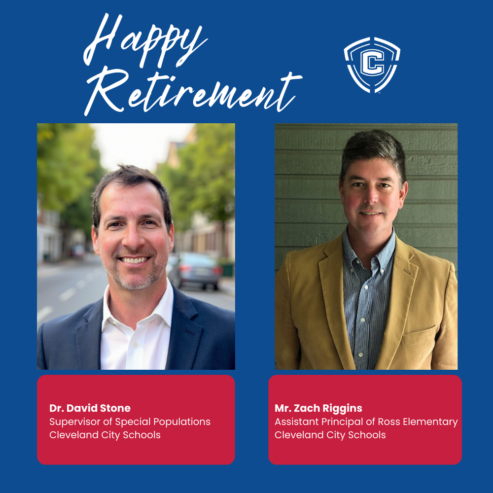 Cleveland City Schools shares the upcoming retirement of Dr. David Stone, Director of Special Populations, effective at the conclusion of the current school year. Dr. Stone is completing a 30 year career in public education marked by compassion, thoughtful leadership, and a deep belief that every child deserves to be supported and valued. Throughout his time with Cleveland City Schools, Dr. Stone worked alongside educators, families, and school leaders to strengthen services for students with diverse needs. His steady presence and student first approach helped shape systems of care that will continue to serve families for years to come. His impact is reflected not only in programs and processes, but in the many lives he has touched along the way. The district also shares upcoming leadership transitions at Ross Elementary School. Dr. Stephanie Stone, Principal of Ross Elementary, will be joining her husband, Dr. David Stone, as she concludes her service with Cleveland City Schools at the end of the 2026 school year. She will continue leading Ross Elementary through that time, providing consistency, care, and strong leadership for students, staff, and families while thoughtful transition planning takes place. Dr. Stephanie Stone has been a trusted and well loved leader at Ross Elementary, known for building strong relationships and fostering a school community where students feel safe, supported, and encouraged to grow. Her leadership has left a lasting imprint on the school and on the families and staff who call Ross home. Additionally, Zach Riggins, Assistant Principal at Ross Elementary, will be retiring at the conclusion of the 2026 school year. Mr. Riggins has been a familiar and steady presence within Cleveland City Schools, known for his care for students, his support of teachers, and his deep connection to the Cleveland community.  Together, the leadership team at Ross Elementary has helped create a culture grounded in connection, growth, and a shared commitment to students. These planned timelines allow Cleveland City Schools to work closely with the Ross community to ensure a smooth and well supported transition for everyone involved. “Dr. David Stone, Dr. Stephanie Stone, and Mr. Riggins have each served our district with heart and purpose,” said Dr. Jeff Elliott, Director of Schools. “Their dedication has made a meaningful difference in the lives of students, families, and staff. We are grateful for their service and for the care they continue to show as these transitions take shape.”