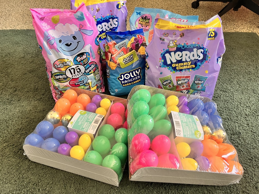 Andrew Johnson bank donated Easter Eggs with various candies