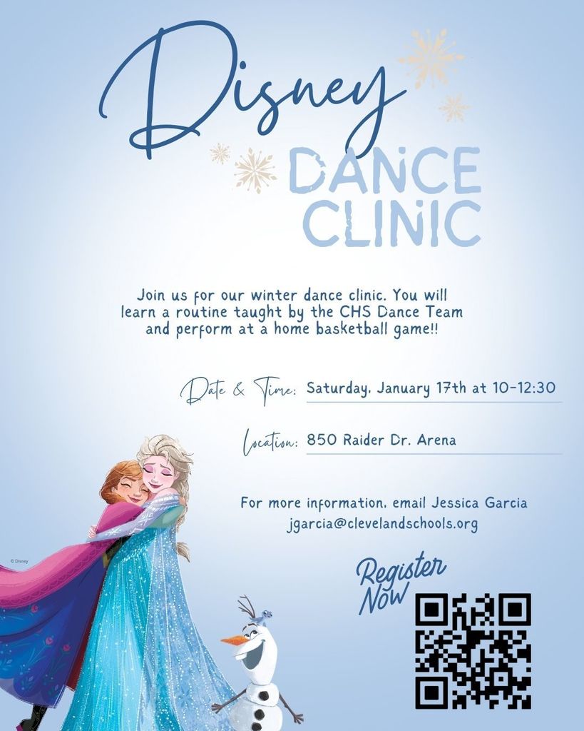 Disney Dance Clinic, January 17th, 10-12:30