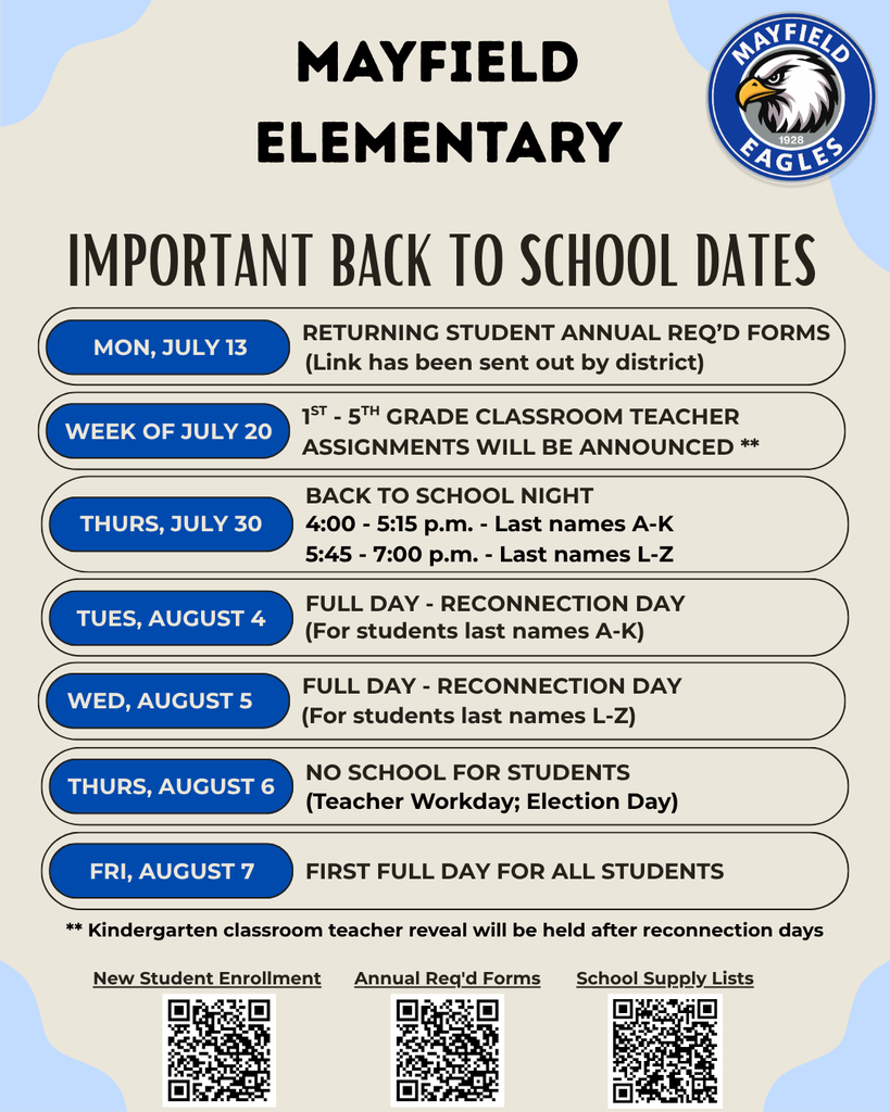 Important Back to School Dates
