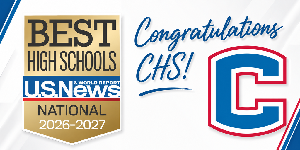 ๐ Congratulations, Cleveland High School! CHS has been recognized in the U.S. News & World Report 2026โ2027 Best High Schools rankings, earning the No. 1 spot among area high schools and ranking No. 63 in Tennessee. We are proud of our students, teachers, staff and families whose hard work and commitment continue to make Cleveland High School a place where students are challenged, supported and prepared for what comes next. ๐ Somebodyโs got to be No. 1. Why not us? Read more about this exciting recognition in the News section of our website.