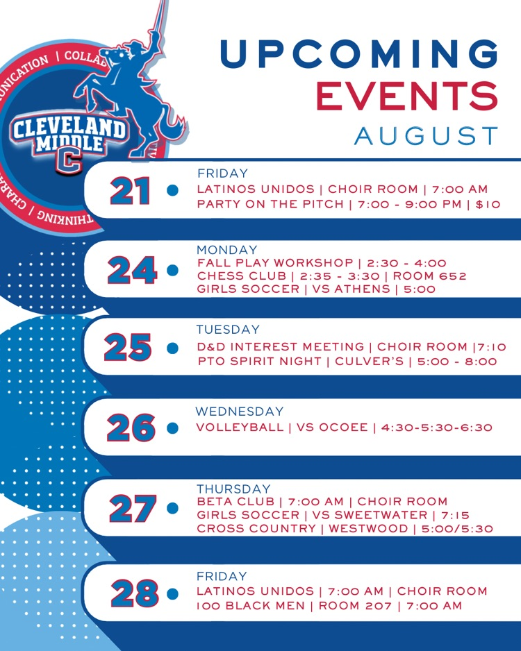 This week at CMS August 24th - 28th