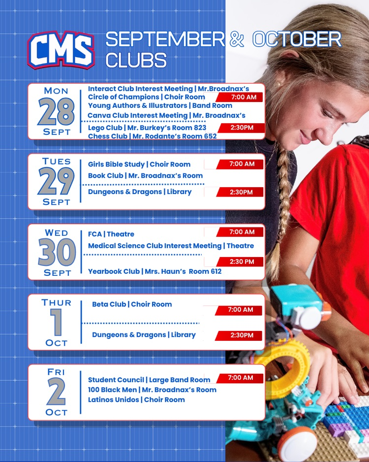 This week in clubs at CMS