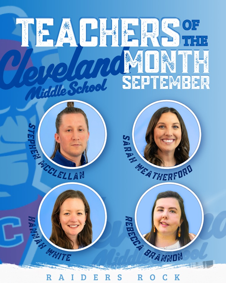 September Teachers of the month at Cleveland Middle School
